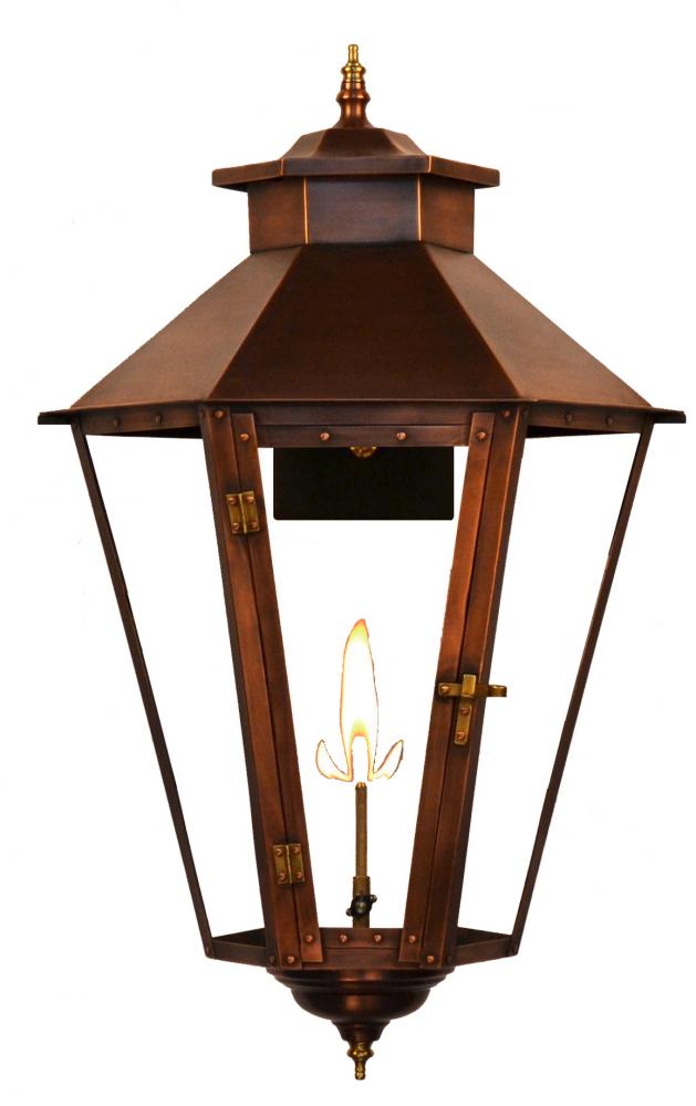 The CopperSmith Bayou Street 20" Tall Copper Gas Wall Mount Outdoor Light Lantern Sconce