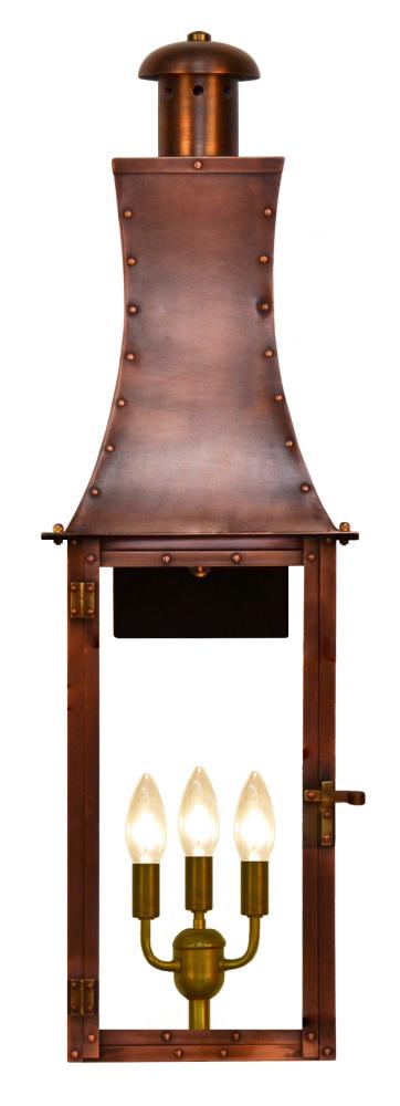 The CopperSmith Churchill 36" Tall Copper Electric Wall Mount Outdoor Light Lantern Sconce