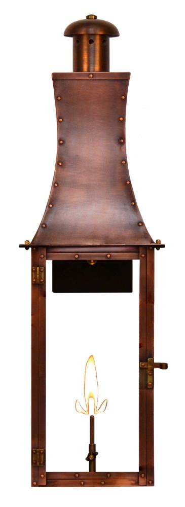 The CopperSmith Churchill 36" Tall Copper Gas Wall Mount Outdoor Light Lantern Sconce