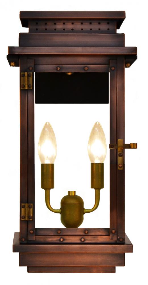 The CopperSmith Contempo 19" Tall Copper Electric Wall Mount Outdoor Light Lantern Sconce