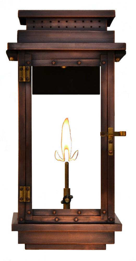 The CopperSmith Contempo 19" Tall Copper Gas Wall Mount Outdoor Light Lantern Sconce