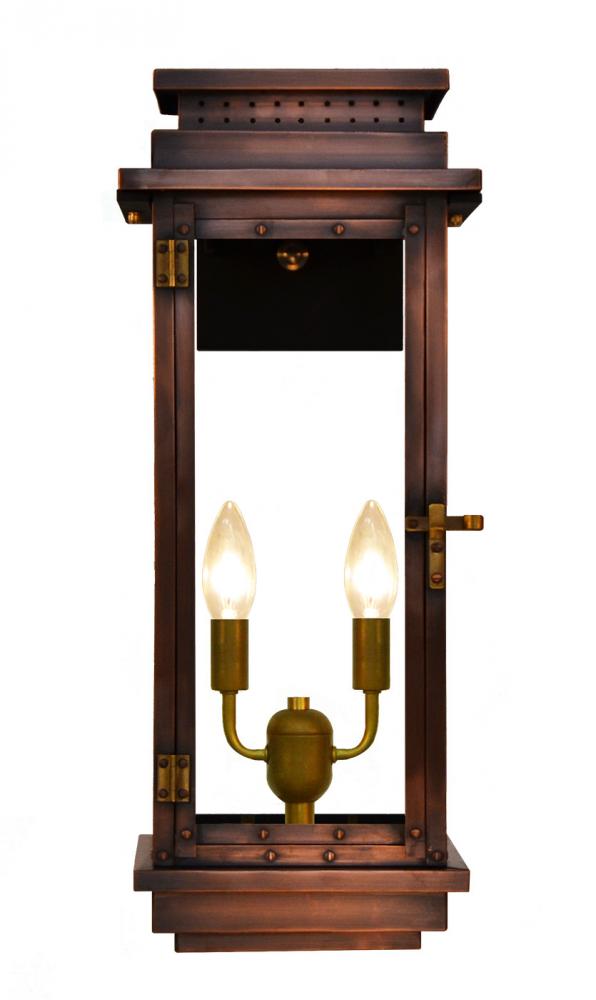 The CopperSmith Contempo 22" Tall Copper Electric Wall Mount Outdoor Light Lantern Sconce