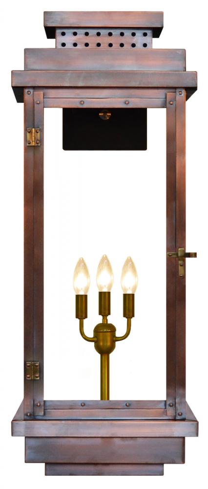 The CopperSmith Contempo 31" Tall Copper Electric Wall Mount Outdoor Light Lantern Sconce