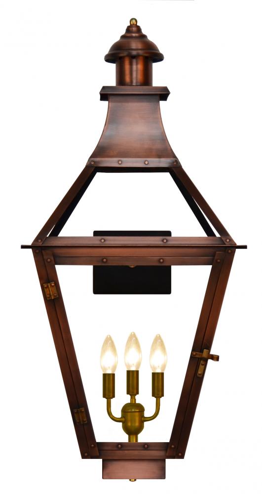 The CopperSmith Creole 36" Tall Copper Electric Wall Mount Outdoor Light Lantern Sconce