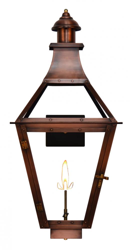 The CopperSmith Creole 36" Tall Copper Gas Wall Mount Outdoor Light Lantern Sconce