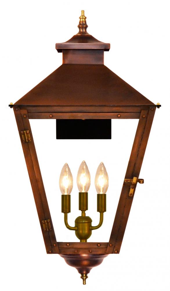 The CopperSmith Conception Street 32" Tall Copper Electric Wall Mount Outdoor Light Lantern Scon