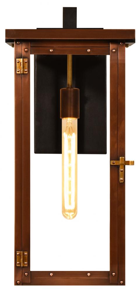 The CopperSmith Dinardi 23" Tall Copper Electric Wall Mount Outdoor Light Lantern Sconce