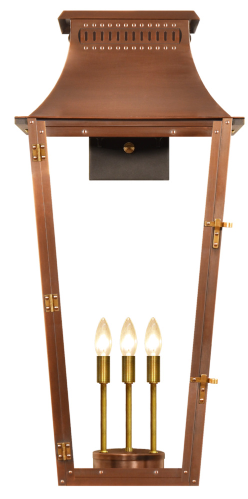 The CopperSmith East Bay 33" Tall Copper Electric Wall Mount Outdoor Light Lantern Sconce