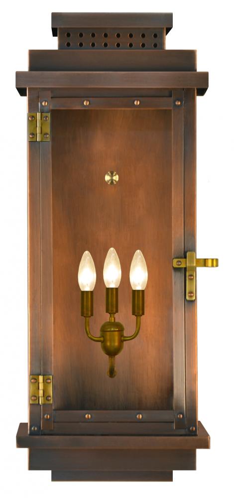 The CopperSmith Contempo Flush 31" Tall Copper Electric Wall Mount Outdoor Light Lantern Sconce