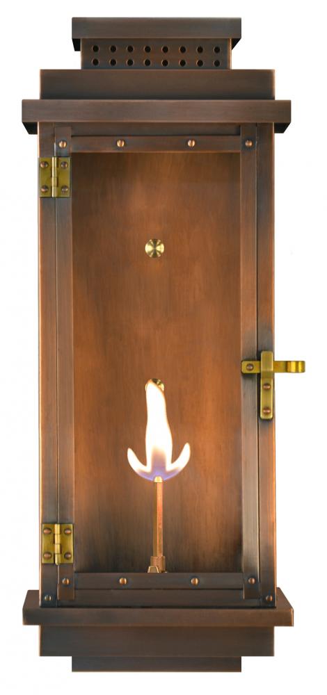 The CopperSmith Contempo Flush 31" Tall Copper Gas Wall Mount Outdoor Light Lantern Sconce