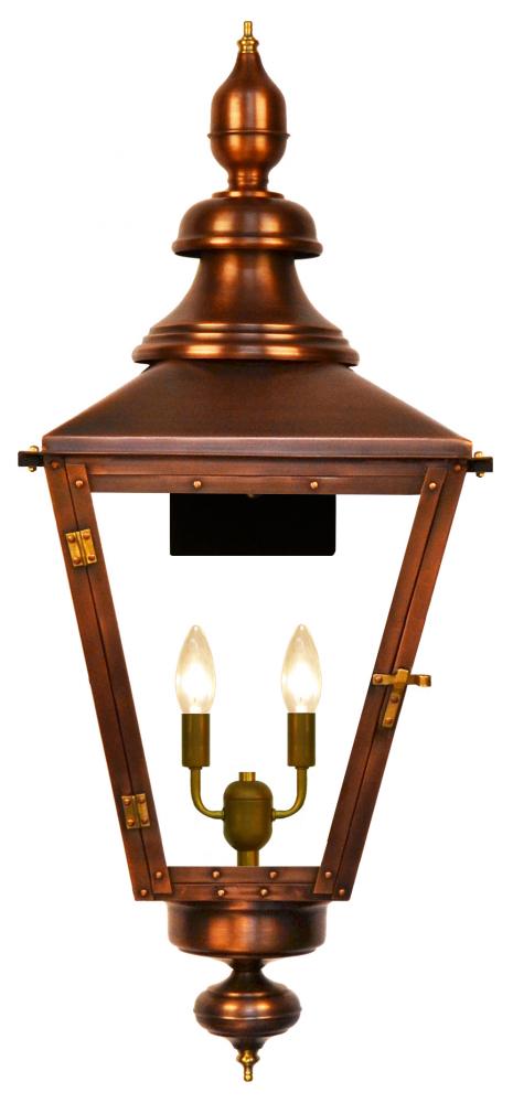 The CopperSmith Franklin Street 27" Tall Copper Electric Wall Mount Outdoor Light Lantern Sconce