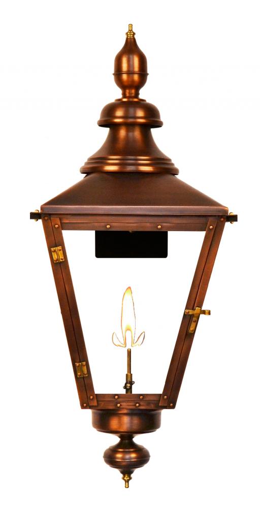 The CopperSmith Franklin Street 27" Tall Copper Gas Wall Mount Outdoor Light Lantern Sconce