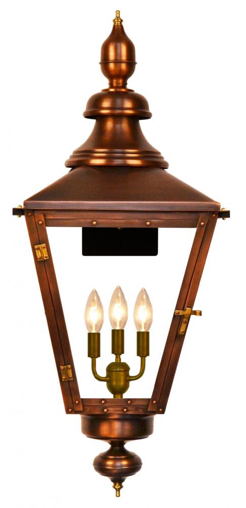 The CopperSmith Franklin Street 42" Tall Copper Electric Wall Mount Outdoor Light Lantern Sconce