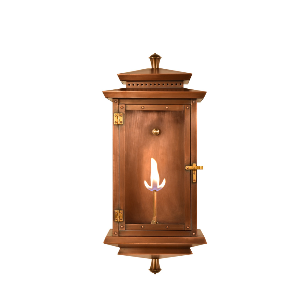 The CopperSmith Biltmore  Flush Traveler 31" Tall Copper Gas Wall Mount Outdoor LT Lantern