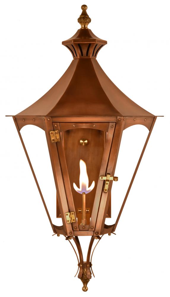 The CopperSmith Biltmore Collection Gala 32" Tall Copper Gas Wall Mount Outdoor Light Lantern
