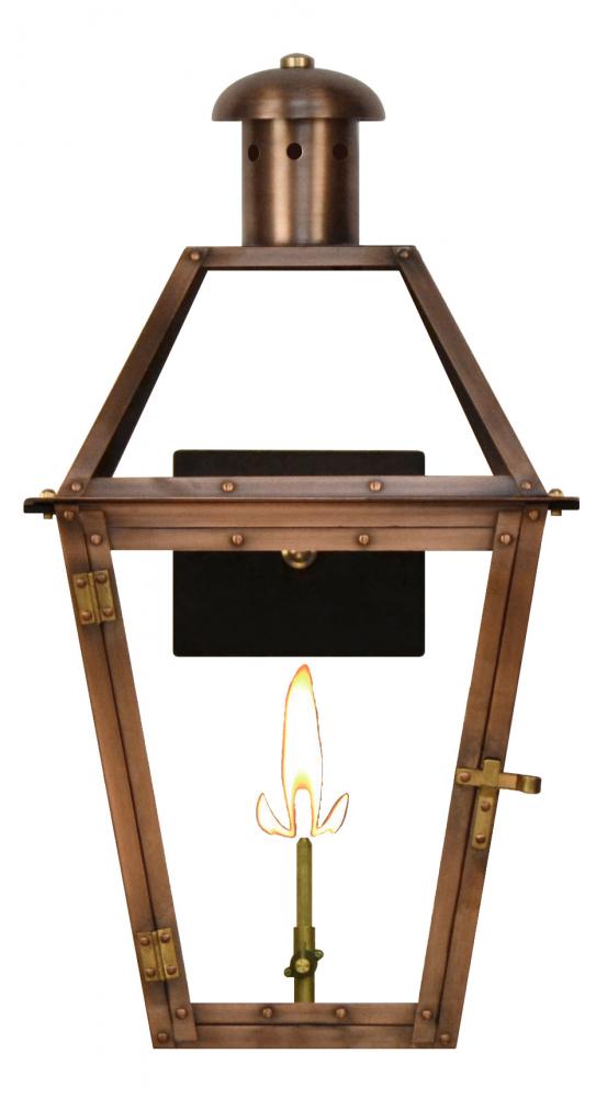 The CopperSmith Georgetown 18" Tall Copper Gas Wall Mount Outdoor Light Lantern Sconce