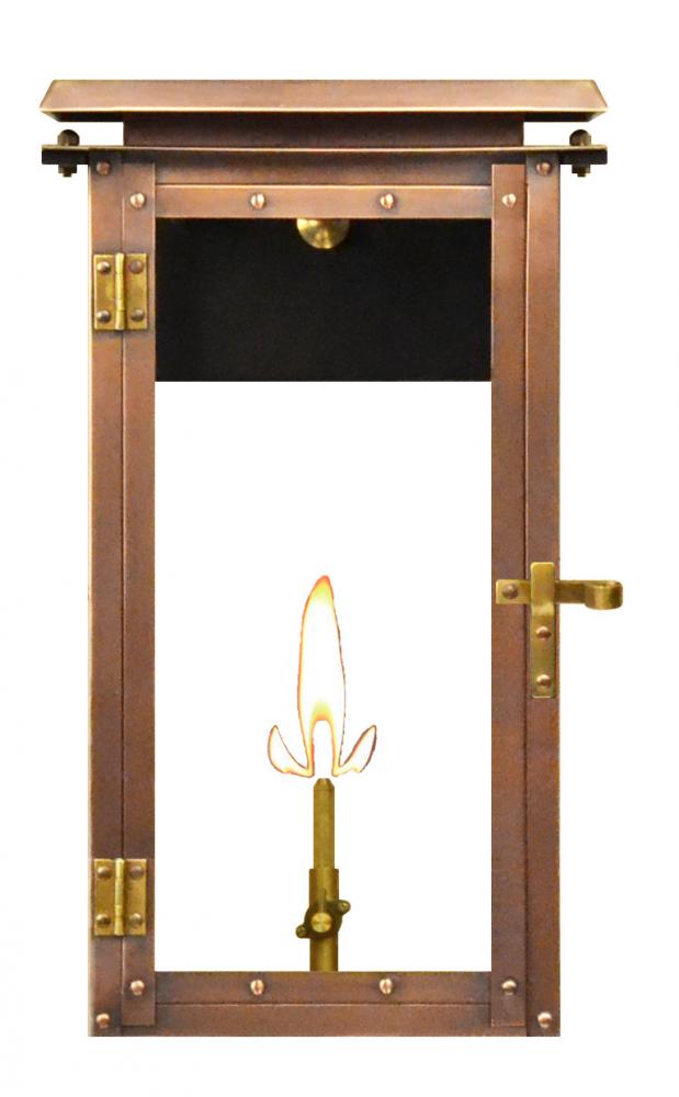 The CopperSmith Hyland 15" Tall Copper Gas Wall Mount Outdoor Light Lantern Sconce