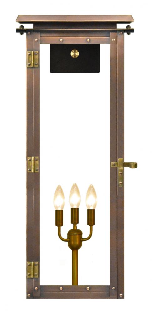 The CopperSmith Hyland 30" Tall Copper Electric Wall Mount Outdoor Light Lantern Sconce