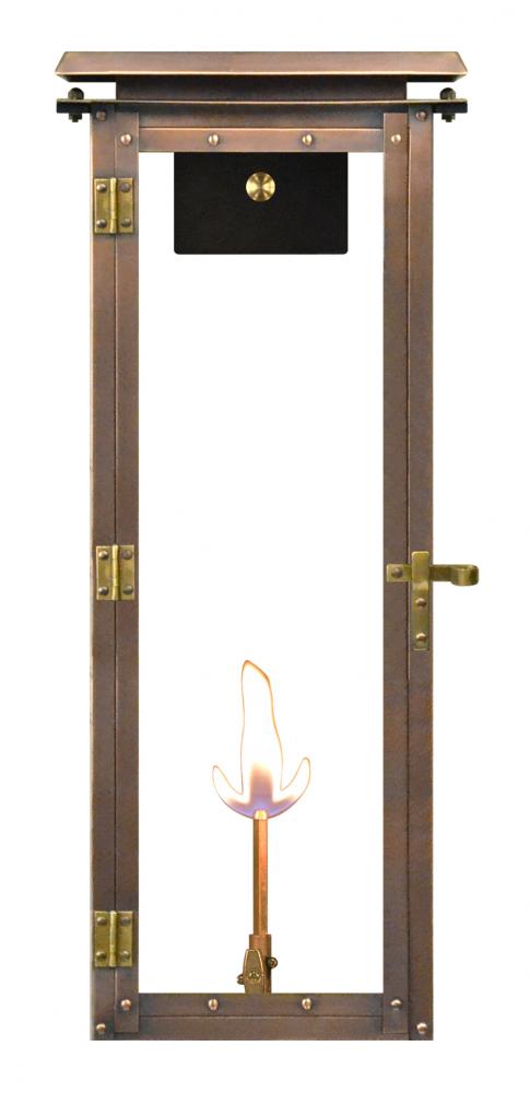 The CopperSmith Hyland 30" Tall Copper Gas Wall Mount Outdoor Light Lantern Sconce