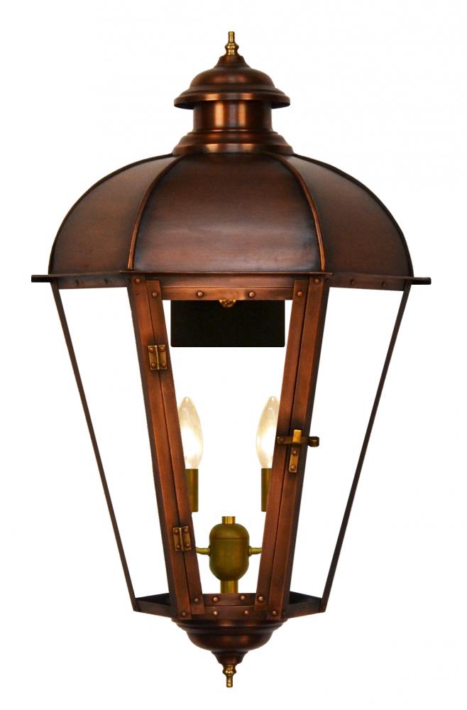 The CopperSmith Joachim Street 26" Tall Copper Electric Wall Mount Outdoor Light Lantern Sconce