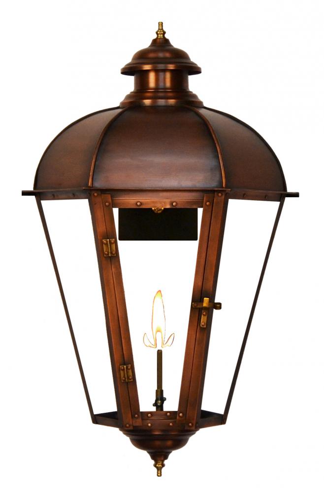 The CopperSmith Joachim Street 26" Tall Copper Gas Wall Mount Outdoor Light Lantern Sconce