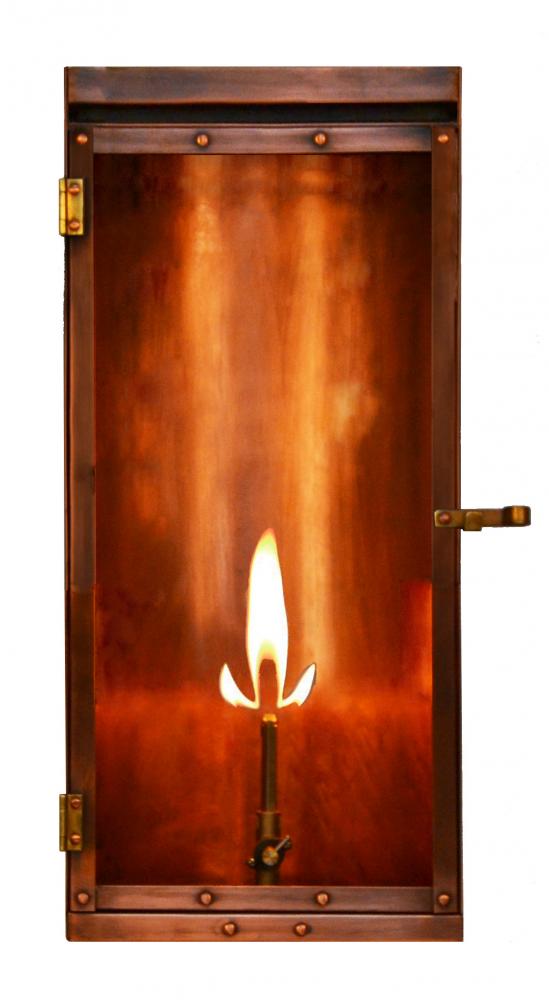 The CopperSmith Luna 18" Tall Copper Gas Wall Mount Outdoor Light Lantern Sconce
