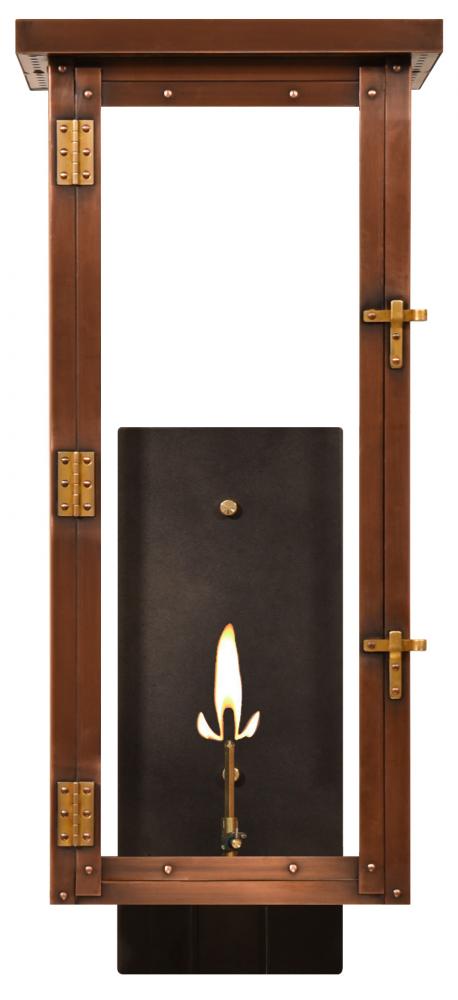 The CopperSmith Moneo 23" Tall Copper Gas Wall Mount Outdoor Light Lantern Sconce