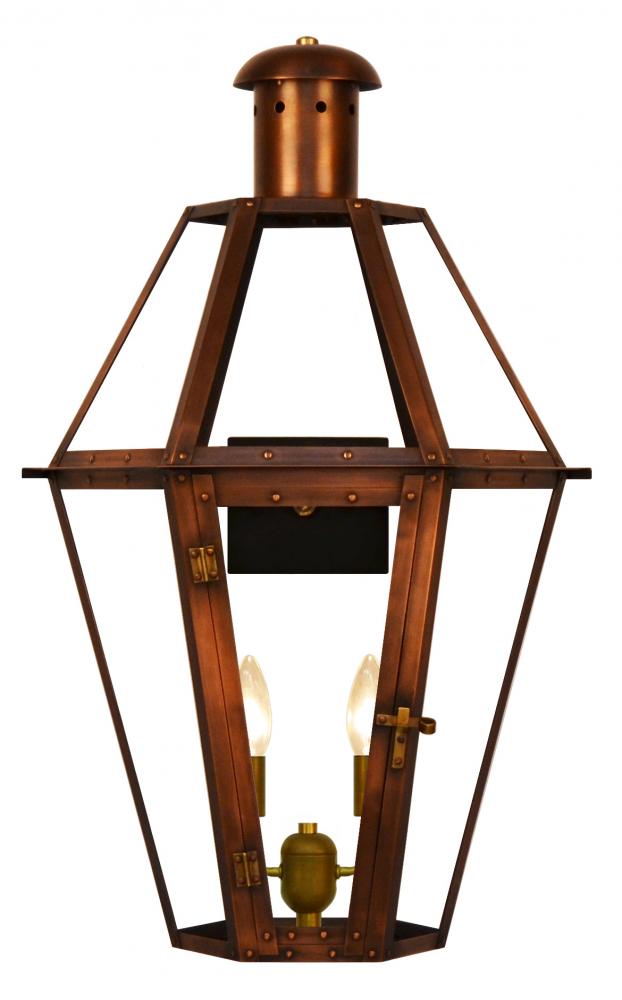 The CopperSmith Mount Vernon 25" Tall Copper Electric Wall Mount Outdoor Light Lantern Sconce