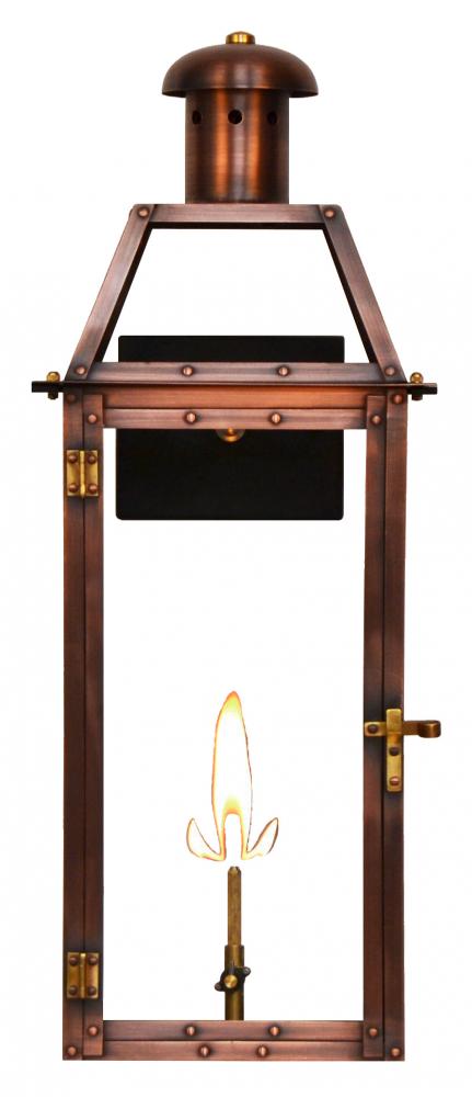 The CopperSmith Oakley 21" Tall Copper Gas Wall Mount Outdoor Light Lantern Sconce