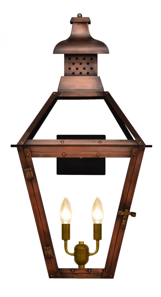 The CopperSmith Pebble Hill 24" Tall Copper Electric Wall Mount Outdoor Light Lantern Sconce