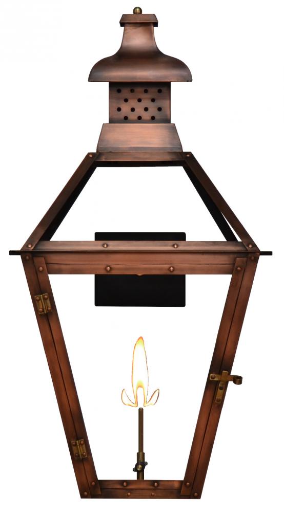 The CopperSmith Pebble Hill 24" Tall Copper Gas Wall Mount Outdoor Light Lantern Sconce