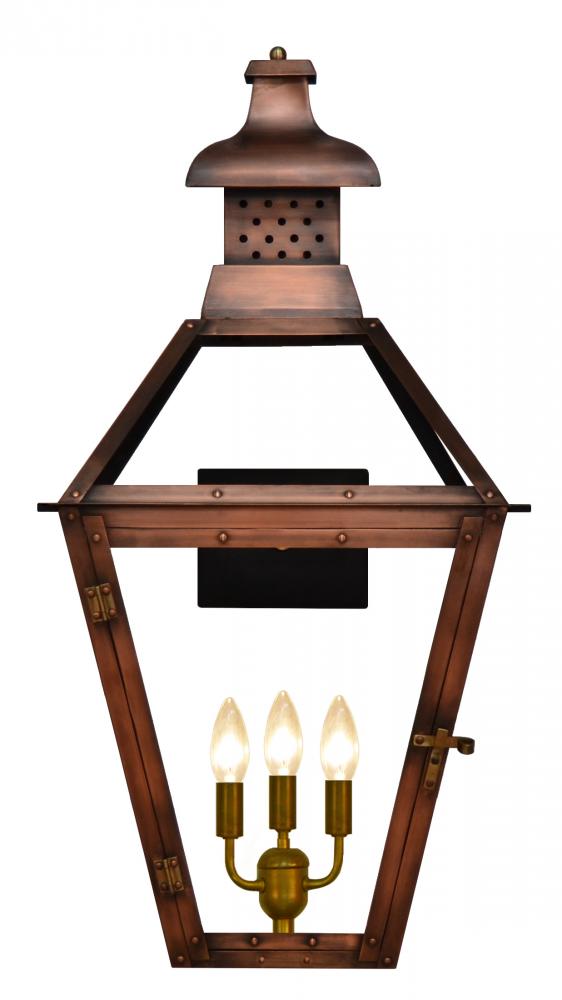 The CopperSmith Pebble Hill 32" Tall Copper Electric Wall Mount Outdoor Light Lantern Sconce