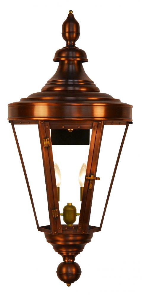 The CopperSmith Royal Street 28" Tall Copper Electric Wall Mount Outdoor Light Lantern Sconce