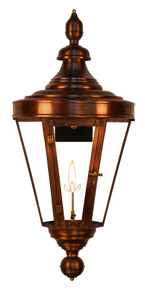 The CopperSmith Royal Street 34" Tall Copper Gas Wall Mount Outdoor Light Lantern Sconce