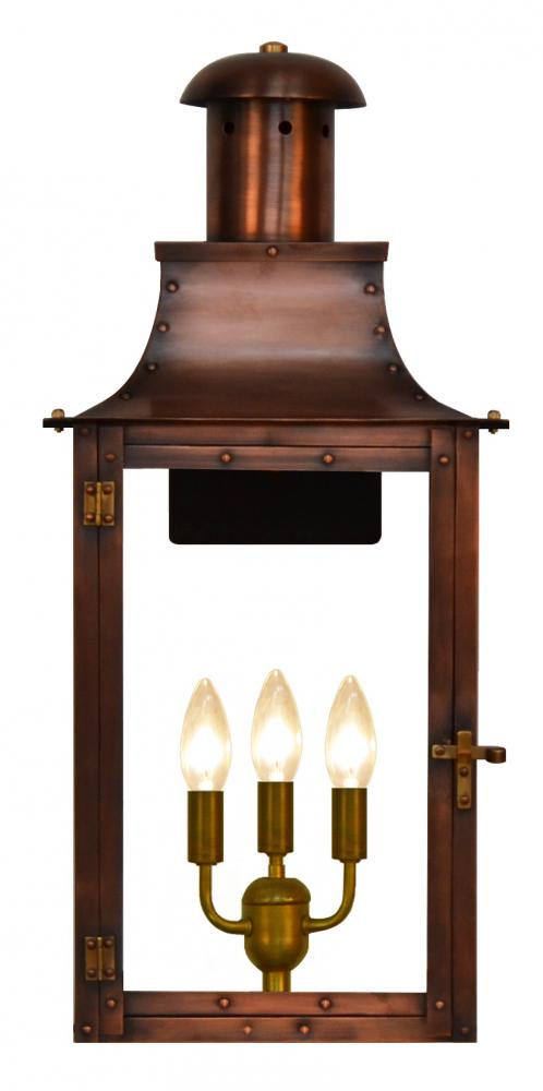 The CopperSmith Somerset 27" Tall Copper Electric Wall Mount Outdoor Light Lantern Sconce