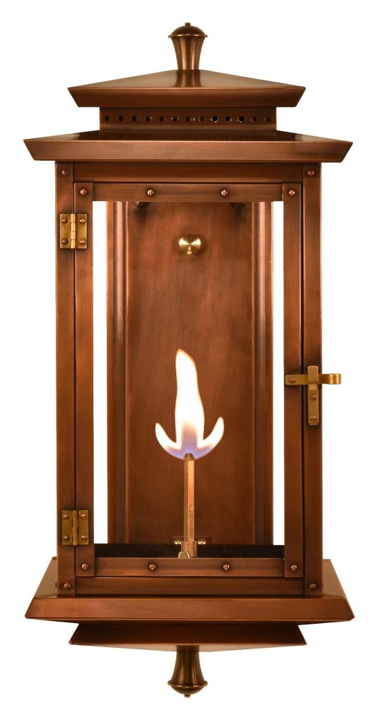 The CopperSmith Biltmore Collection Traveler 25" Tall Copper Gas Wall Mount Outdoor Light Lanter