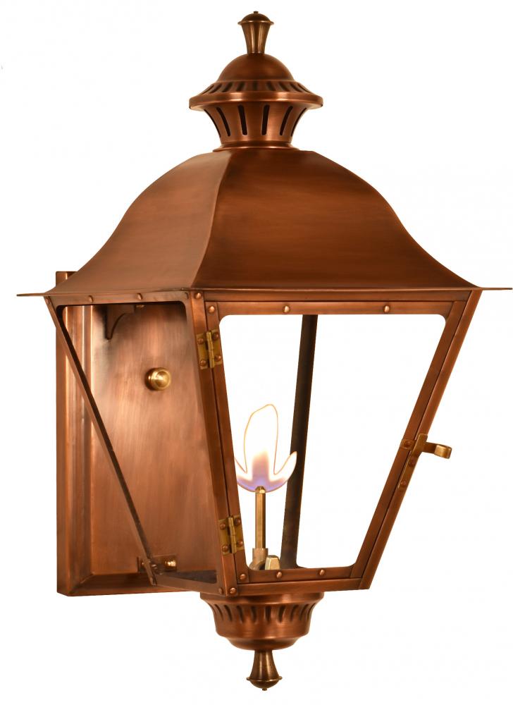 The CopperSmith Biltmore Collection Vestibule 23" Tall Copper Gas Wall Mount Outdoor Light Lante