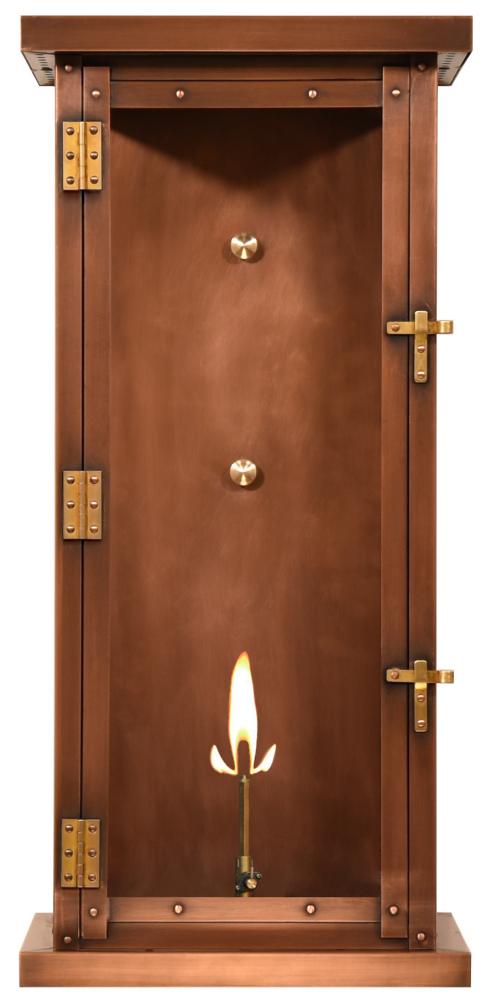 The CopperSmith Vieira 26" Tall Copper Gas Wall Mount Outdoor Light Lantern Sconce