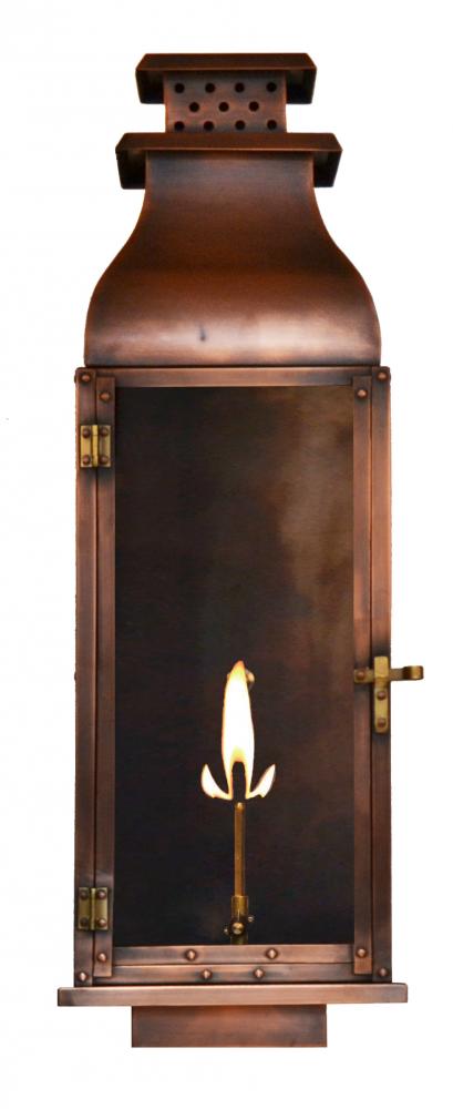 The CopperSmith Water Street 23" Tall Copper Gas Wall Mount Outdoor Light Lantern Sconce