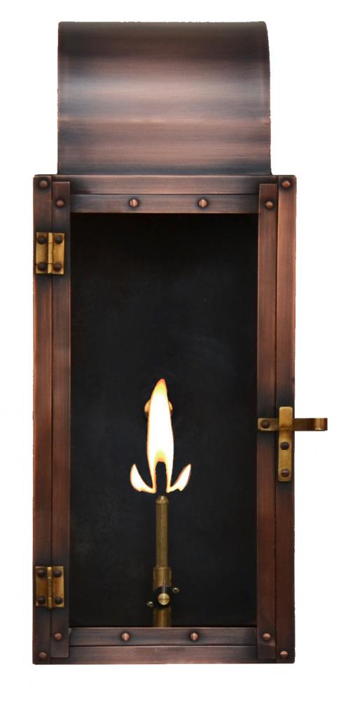 The CopperSmith Whitney 18" Tall Copper Gas Wall Mount Outdoor Light Lantern Sconce