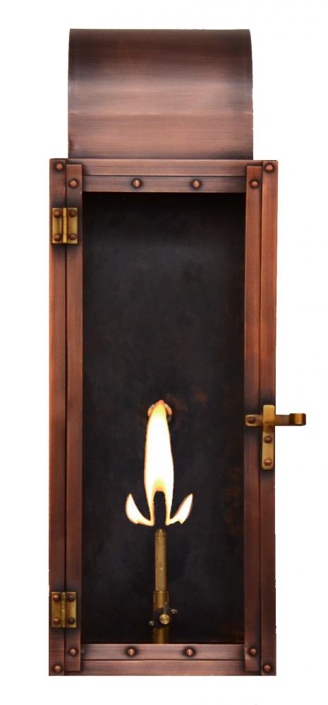 The CopperSmith Whitney 21" Tall Copper Gas Wall Mount Outdoor Light Lantern Sconce