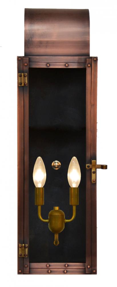 The CopperSmith Whitney 24" Tall Copper Electric Wall Mount Outdoor Light Lantern Sconce