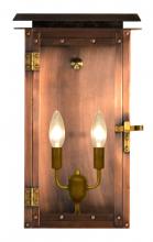 The Coppersmith FHL15E - The CopperSmith Hyland Flush 15" Tall Copper Electric Wall Mount Outdoor Light Lantern Sconce