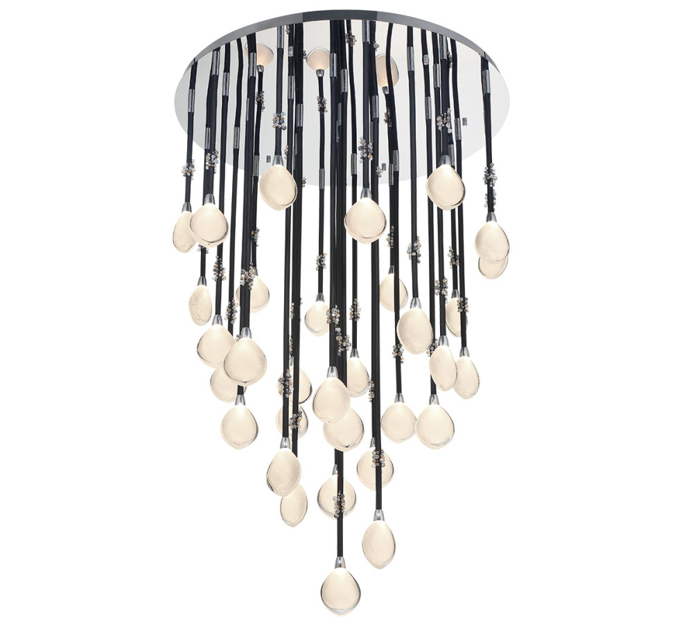 Bellissima, 32 Light LED Grand Chandelier, Black Sleeves