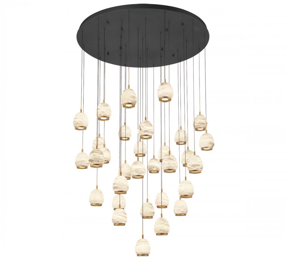 Lucidata, 31 Light LED Grand Chandelier, Matte Black