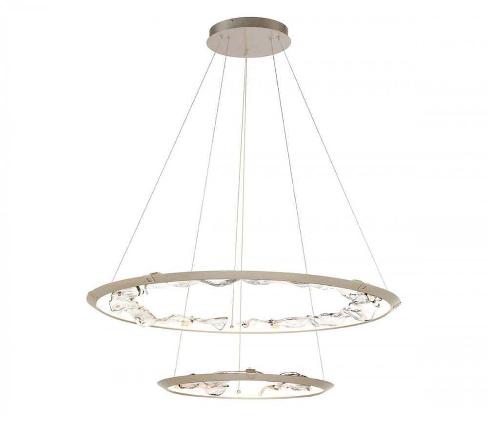 Nettuno,2 Tier LED Chandelier, Painted Brushed Champagne