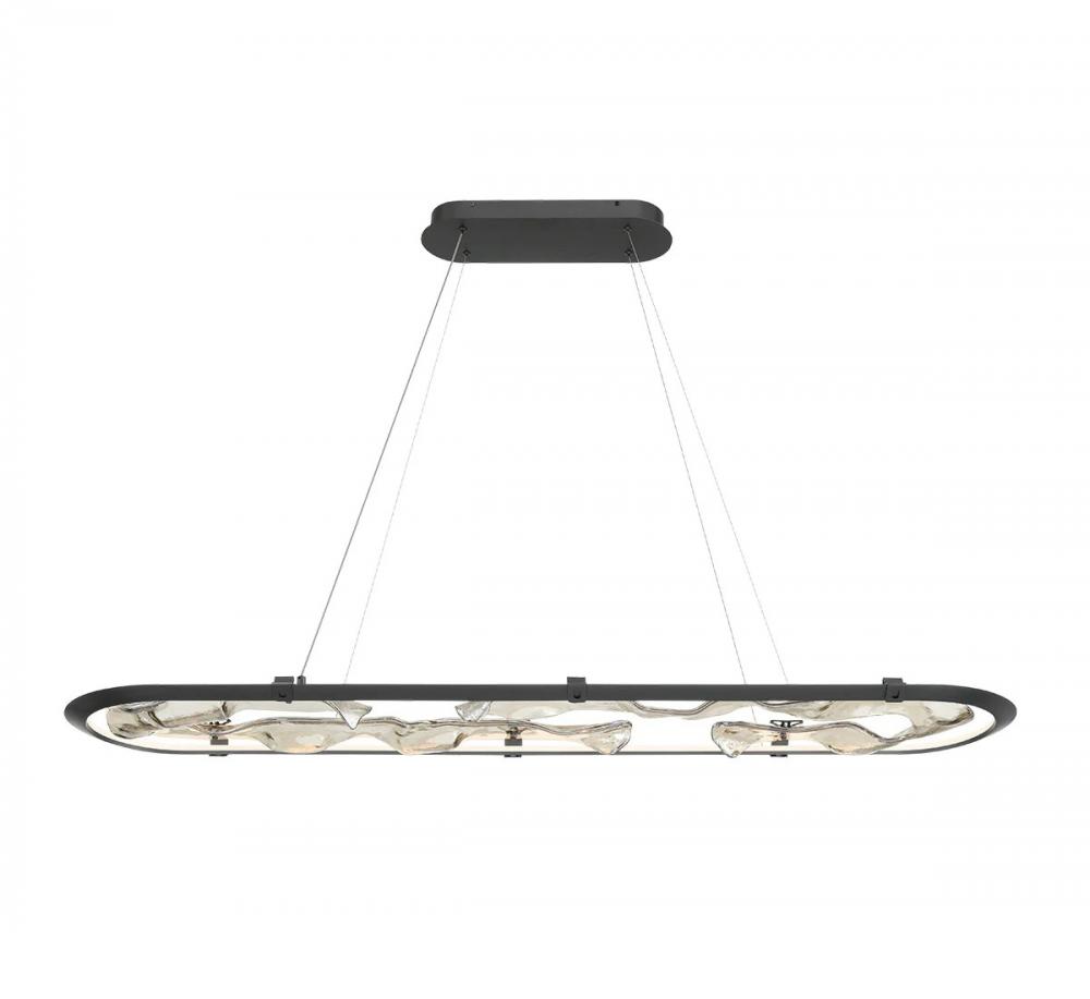 Nettuno 60" Oval LED Chandelier, Painted Brushed Grey