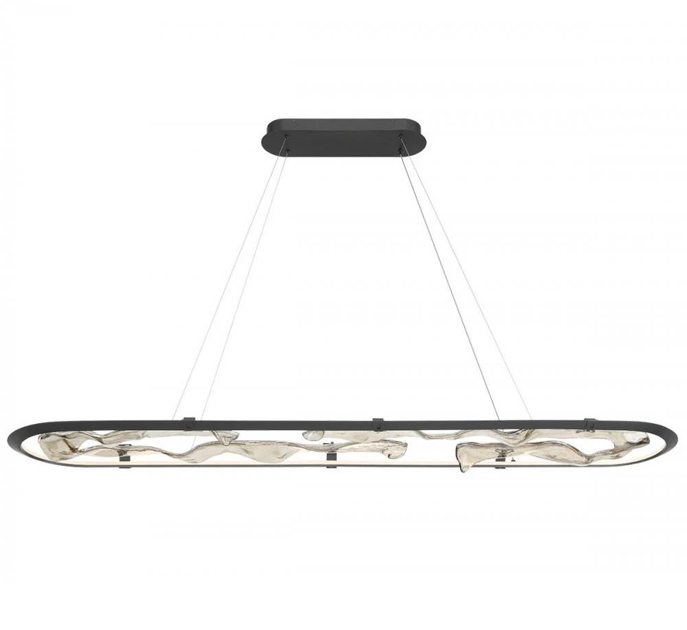 Nettuno, 72" Oval LED Chandelier, Painted Brushed Grey