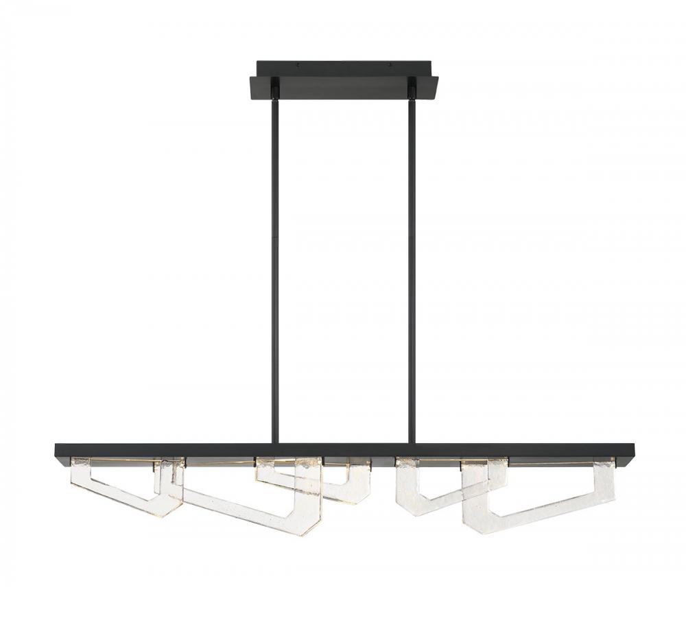 Arezzo, Small Linear LED Chandelier, Painted Brushed Grey
