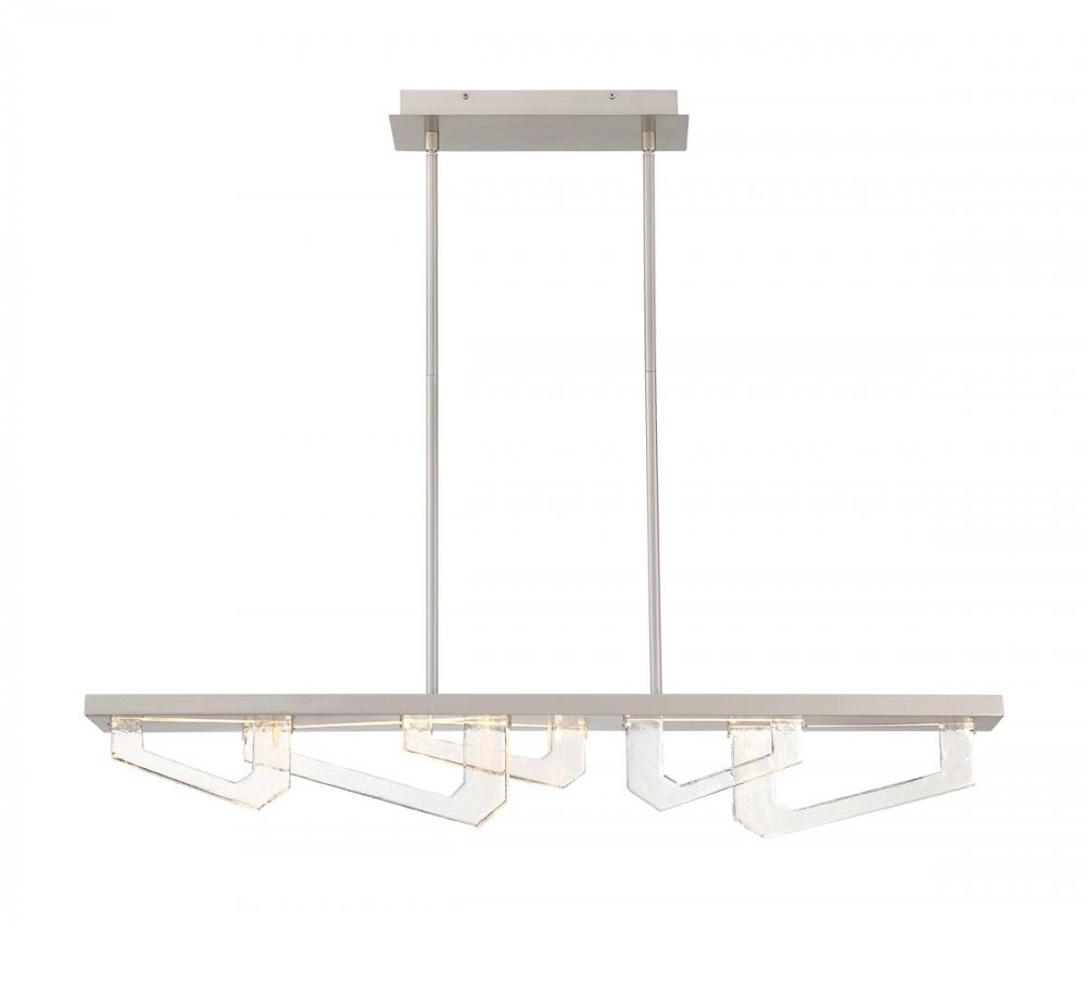 Arezzo, Small Linear LED Chandelier, Painted Brushed Champagne